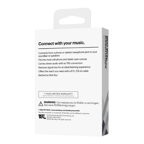 Best Buy essentials™ - 6' 3.5 mm Audio Cable - Black-Alt_View_Standard_21 