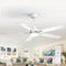 Breezary - 52" Modern Indoor Ceiling Fan with LED Light, 5 Reversible Plywood Blades, 6-Speed DC Motor, Remote, Timer, 5" Downrod - White-Front_Standard