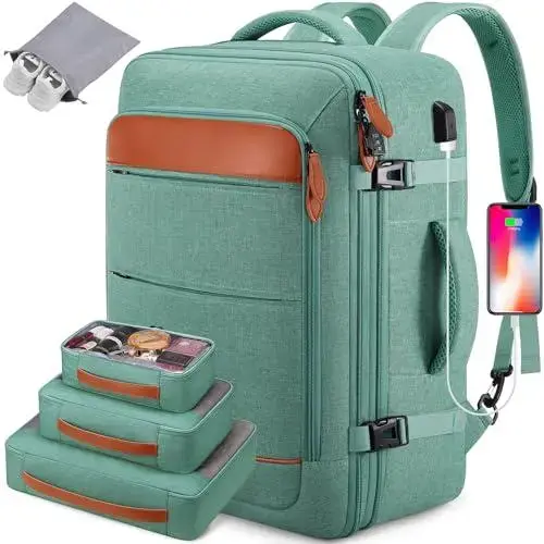 Green-brown (Backpacks With 4 Packing Cubes)