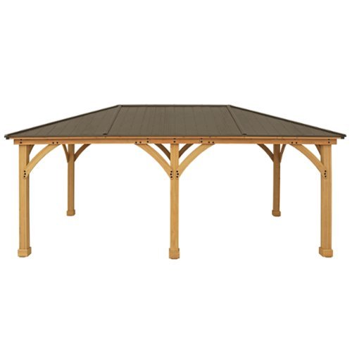 Yardistry - 12' x 20' Meridian Gazebo - Brown-Front_Standard 