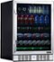 NewAir - Refurbished 177-Can Built-In Beverage Cooler with Precision Temperature Controls and Adjustable Shelves - Stainless Steel-Front_Standard