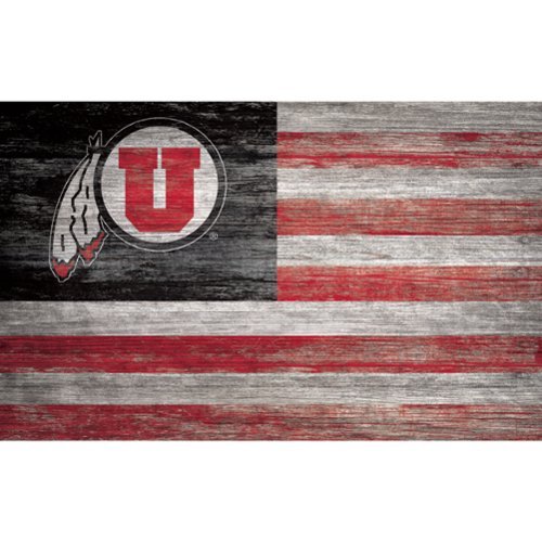 Fan Creations - Utah Utes 11'' x 19'' Distressed Flag Sign - Multicolor-Front_Standard 