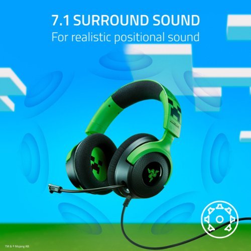 Razer Kraken V4 X Wired Gaming Headset for PC, Mac, PS5, Nintendo Switch, Steam Deck, Mobile, and Tablet - Minecraft Edition WORLDWIDE DELIVERY