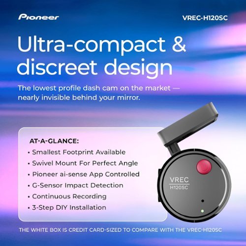 Pioneer Universal Compatibility Compact dash camera with 1.5K resolution and a 120° wide-angle view - Black BUY ONLINE