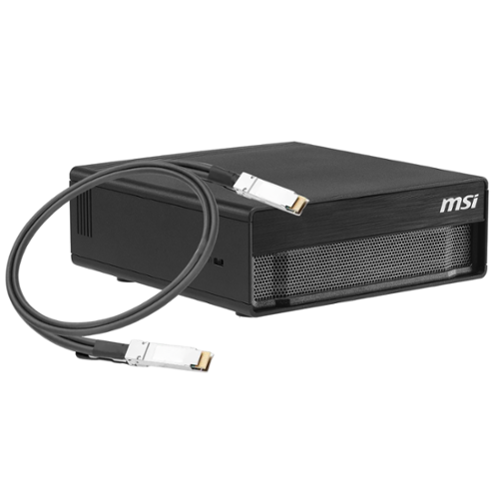 MSI - EdgeXpert Mini Desktop - Arm 20 core - 128GB Memory - NVIDIA Blackwell Graphics - 4TB SSD-With QSFP Cable - Black