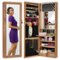 Best Choice Products - Hanging Mirror Jewelry Armoire, Door or Wall Mounted Cabinet w/ LED Lights, Lock - Rustic Brown-Front_Standard