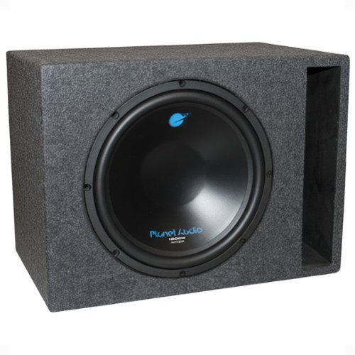 QPower - Planet Audio 12" 1800W DVC Subwoofer and Single 12" Vented Sub Box Enclosure - Black-Front_Standard 