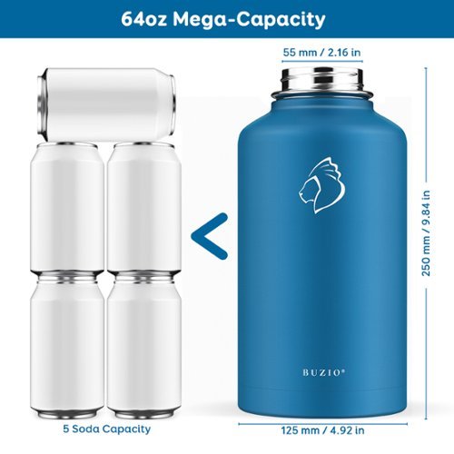 Buzio Duet Series Insulated 64 oz Water Bottle with Straw Lid and Flex Lid - Cobalt HOW TO BUY
