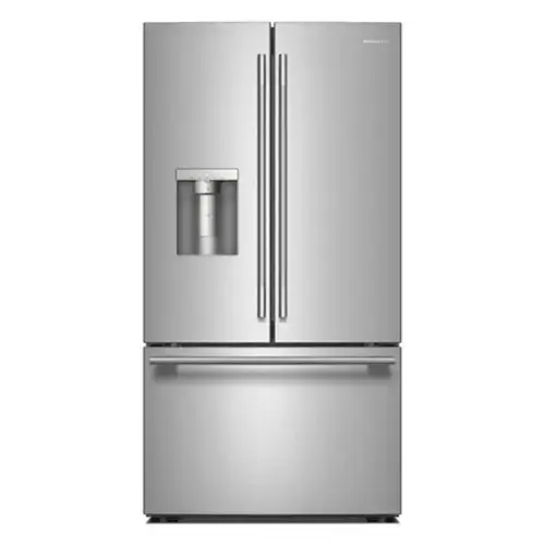Front. KitchenAid - 36 in. Wide 30 cu. ft. French Door Refrigerator with Exterior Water and Ice - PrintShield Stainless.