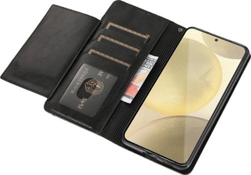 SaharaCase Genuine Leather Folio Wallet Case for Samsung Galaxy S24+ - Black WHERE TO BUY