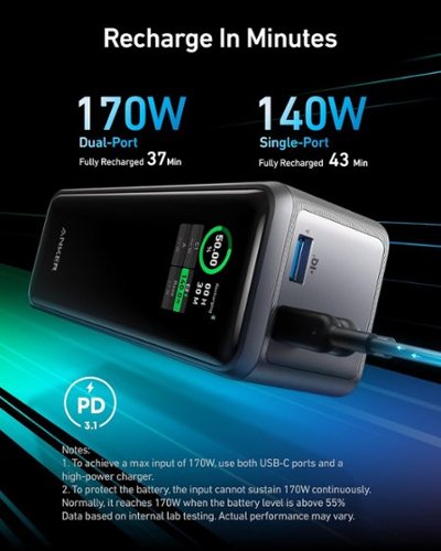 Anker Prime 27,650mAh Power Bank (250W) Black A1340 - Best Buy