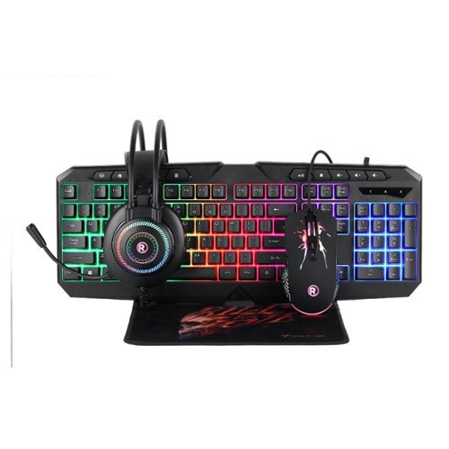 RadioShack - All-in-One PC Gaming Set Keyboard Mouse Headset and Pad - Black-Front_Standard 