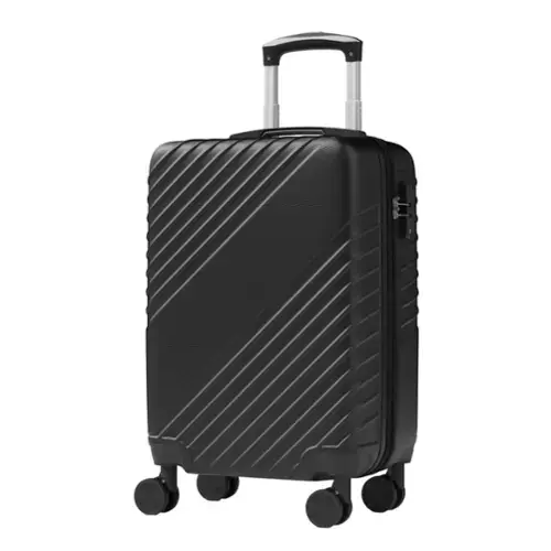Front. Yardgrace - 20" Hardside Checked Luggage, Expandable Hardshell Suitcase with 4 Multi-Directional Wheels, Scratch-Resistant - Black.