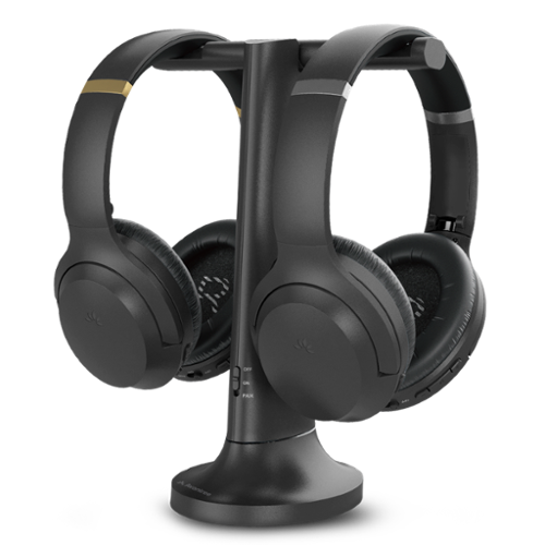 Avantree - Duet - Dual Wireless Headphones for TV Watching, Clear Voice & Loud Volume with 2.4GHz RF Transmitter & Charging Dock-Front_Standard 