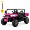 Costway - 12V 2 Seater Ride On UTV Dump Truck Remote w/ Electric Dump Bed & Shovel - Pink-Front_Standard