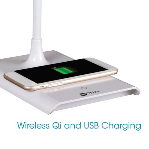OttLite Power Up LED Desk Lamp with Wireless Charging - White BUY IN EUROPE
