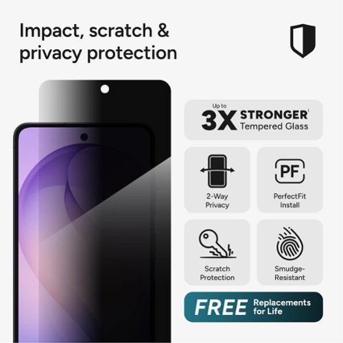 ZAGG Glass+ Defense Privacy Screen Protector for Samsung Galaxy S26 - Clear WORLDWIDE DELIVERY