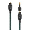 AudioQuest - Forest Optical 4.9' Digital Toslink Fiber-Optic Cable + Mini-Adaptor with Toslink to Toslink Connectors - Green on Black-Front_Standard