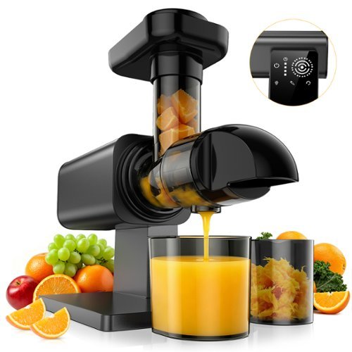 Teendow - Cold Press Juicer, 200W 2-Speed Slow Juicer, Electric Juicer with Touch Screen, High Yield, Easy to Clean - Charcoal-Front_Standard 