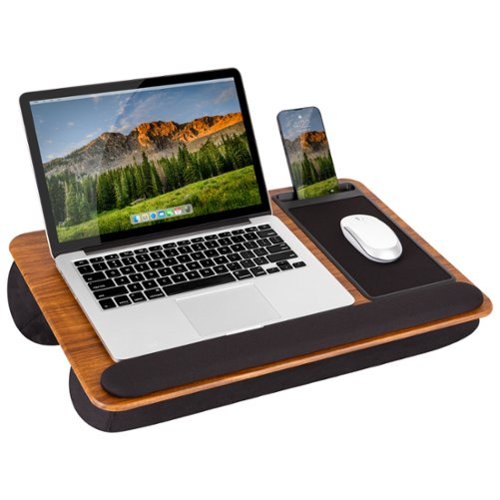 LapGear - Home Office Pro Lap Desk (Fits up to 15.6" Laptop) - Espresso Woodgrain-Front_Standard 