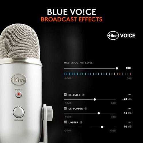 Blue Microphones Blue Yeti Professional Multi-Pattern USB Condenser Microphone - Silver GLOBAL SHIPPING