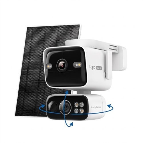TP-Link - Tapo Wireless Dual-Camera Security, Pan-Tilt, 360° Viewing, 4K Clarity Video, Solar Charged - No Monthly Fee - White
