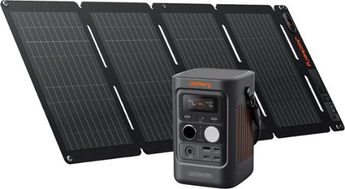 Jackery - Explorer 300D Portable Power Station with 40W Air Solar Panel Bundle for Outdoor Camping, Hiking, and Road Trips (288 Wh Capacity) - Black