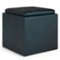 Simpli Home - Rockwood Cube Storage Ottoman with Tray - Distressed Dark Blue-Front_Standard