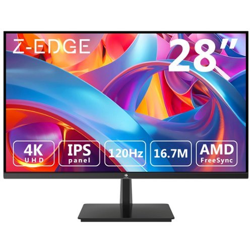 Z-Edge - 28" IPS 4K 120Hz Gaming Monitor, Ultra HD 3840 x 2160, 300 cd/m², HDMI + DP - Black-Front_Standard 