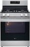 LG - 30-in Wide 6.3 Cu. Ft. Freestanding Gas True Convection Smart Range with 4 Burners, EasyClean, InstaView and Air Fry - Stainless Steel-Front_Standard
