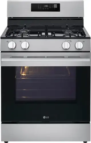 Front. LG - 6.3 Cu. Ft. Freestanding Gas True Convection Smart Range with EasyClean, InstaView and Air Fry - Stainless Steel.