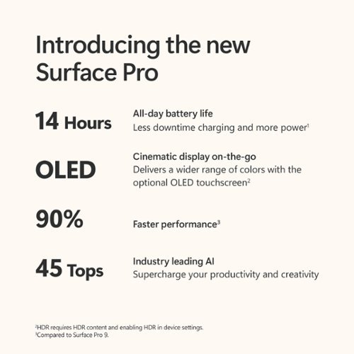 Microsoft Surface Pro - Copilot+ PC - 13” OLED Touchscreen - Snapdragon X Elite - 16GB Memory - 1TB SSD - Device Only (11th Ed) - Dune GLOBAL SHIPPING