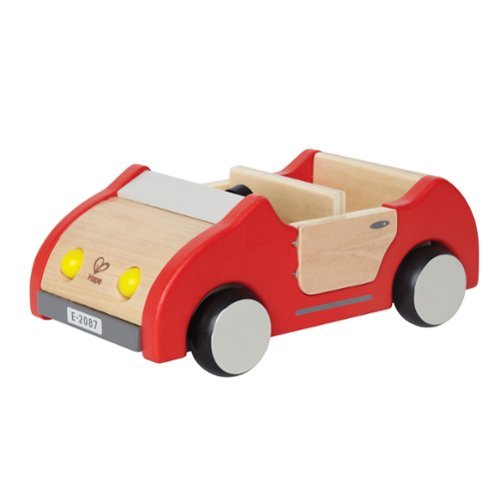 Hape Dollhouse Family Car - Red - Kids Wooden Car Toy