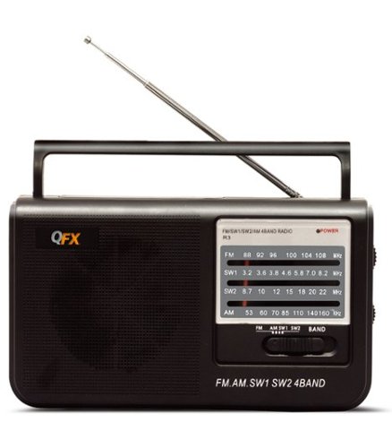QFX - AM - FM - SW1 - SW2 Radio - Black-Front_Standard 