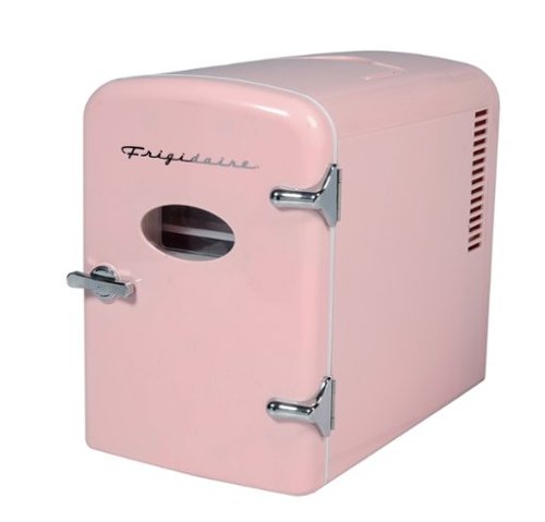 Frigidaire - Retro 0.25 Cu. Ft. Mini Personal Fridge Cooler, Holds up to 9 Cans, Portable, Car, Office, Dorm, Cabin - Pink-Front_Standard 
