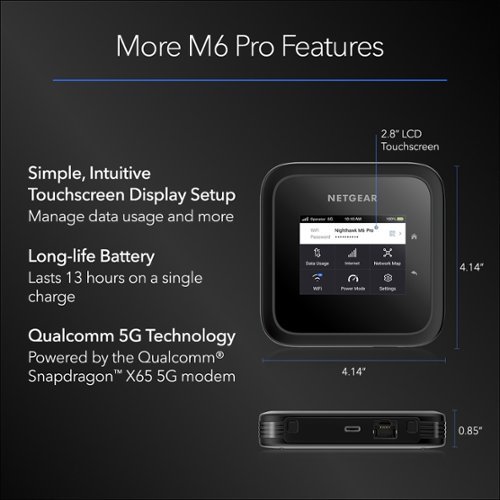 NETGEAR Nighthawk M6 Pro 5G mmWave Wi-Fi 6E Hotspot - Black (Unlocked) BUY ONLINE