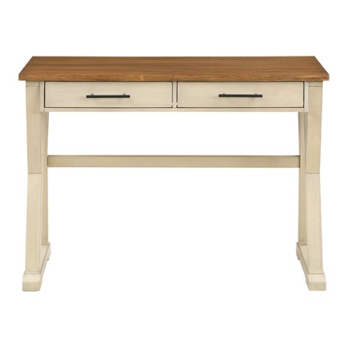 OSP Home Furnishings - Jericho Rustic Writing Desk - Antique White-Front_Standard 