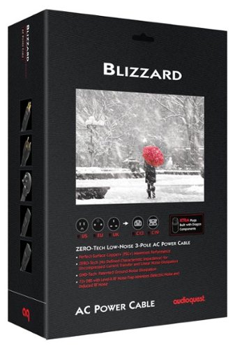AudioQuest Blizzard XTRM 6.75' Power Cable with C19 to 3-Prong Wall Plug Connectors - Black WORLDWIDE DELIVERY