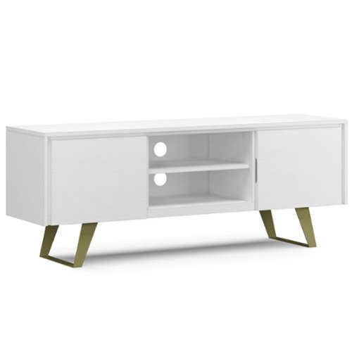 Simpli Home - Lowry TV Media Stand - White-Front_Standard 