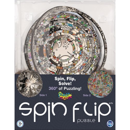 TCG Toys Spin Flip Puzzle: Charles Fazzino 2L- 14 Rings - 2-In-1: Double-Sided Puzzle,8+ GLOBAL SHIPPING