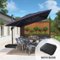 PURPLE LEAF - 10' X 13' Aluminum Outdoor Patio Cantilever Umbrella Offset 360° Rotation Umbrella with Base for Garden Deck Pool - Navy Blue-Front_Standard