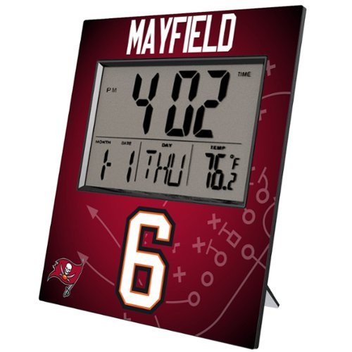 Keyscaper - Baker Mayfield Tampa Bay Buccaneers Digital Desk & Wall Clock - Multicolor-Front_Standard 