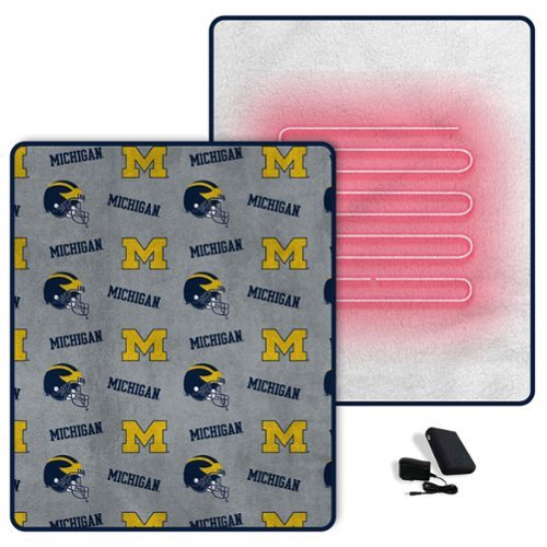 Pegasus - Michigan Wolverines Scattered Logos 60" x 70" Heated Blanket - Multicolor-Front_Standard 