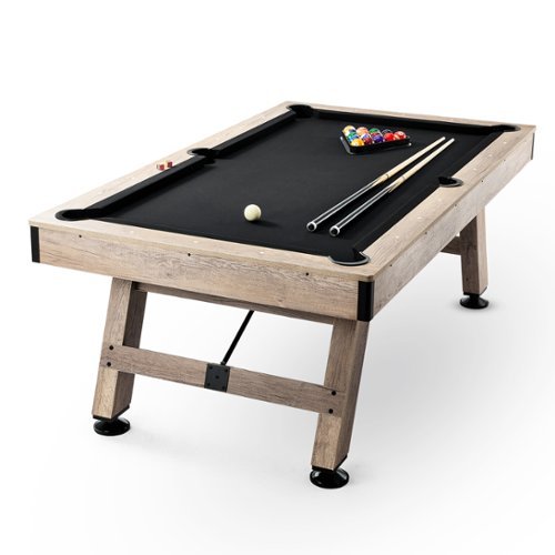 VEVOR - Billiards Table,7 ft Pool Table, Adjust Legs Stable Billiards Table,Pool Table Set Includes Balls, Cues,Chalks and Brush - Black, Wood-Front_Standard 
