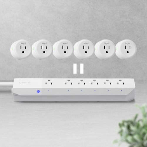 Geeni 6 Outlet 460 Joules Surge Protector Strip - White GLOBAL SHIPPING