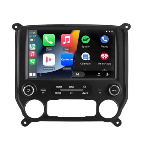 Junsun - 10" carplay 2+64GB Android13 Car Stereo Radio GPS Navi WIFI RDS SWC FM BT For Chevrolet Silverado GMC Sierra 2014-2018 - Black-Front_Standard 