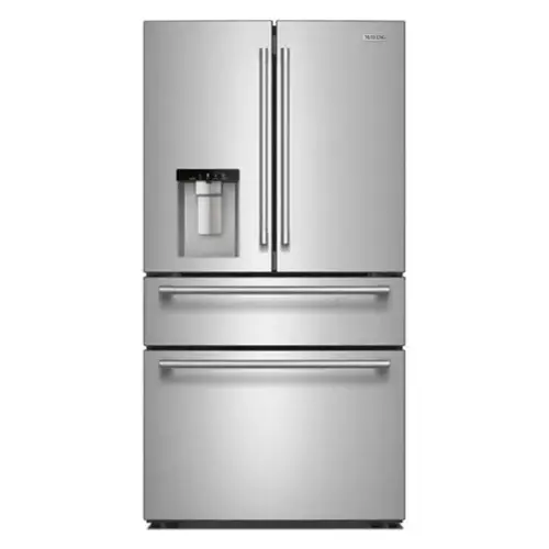 Front. Maytag - Maytag - Maytag 29 Cu. Ft. XL Capacity French Door Bottom Mount Refrigerator with In-Door-Ice Dispensing System - Fingerprint-Resistant Stainless Finish.