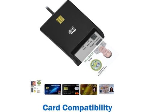 SCR-100 ADESSO TAA CAC USB SMART CARD READER, WORKS FOR WINDOWS AND MAC - false-Front_Standard 