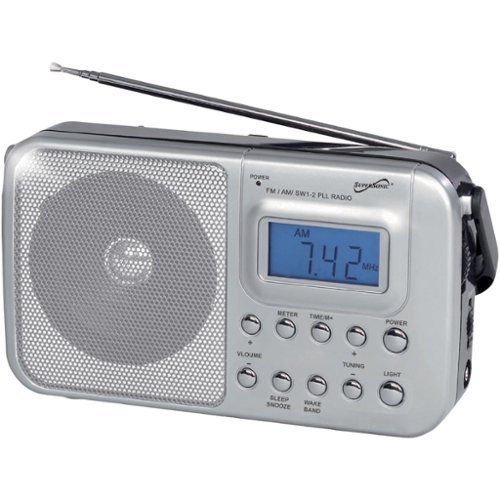 Supersonic - SC-1091 Portable 4-Band AM/FM/SW 1-2 Radio, SC-1091 - Silver-Front_Standard 