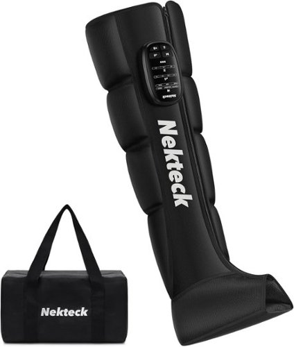 Nekteck - Cordless Air Compression Full Leg Massage - Black-Front_Standard 